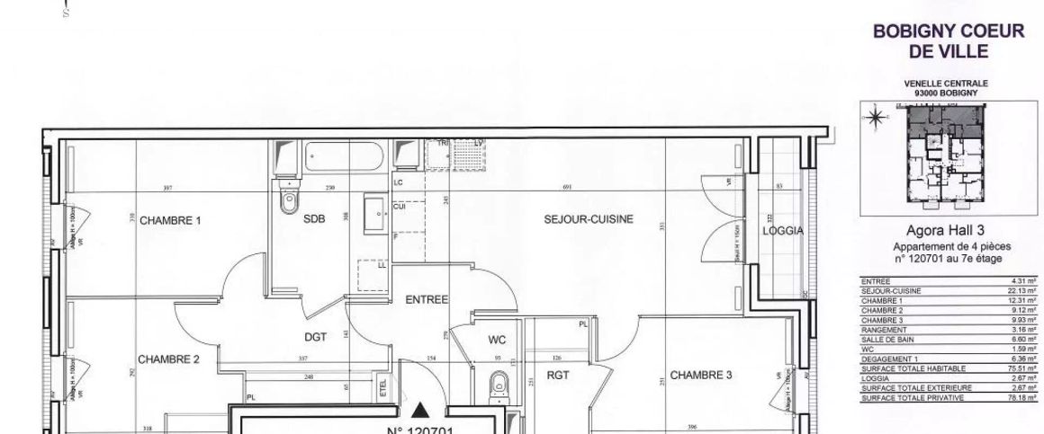 location Appartement T4 DE 75.6m² À BOBIGNY - Photo 1