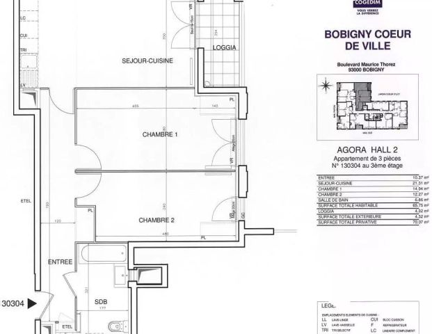 location Appartement T3 DE 66m² À BOBIGNY - Photo 1