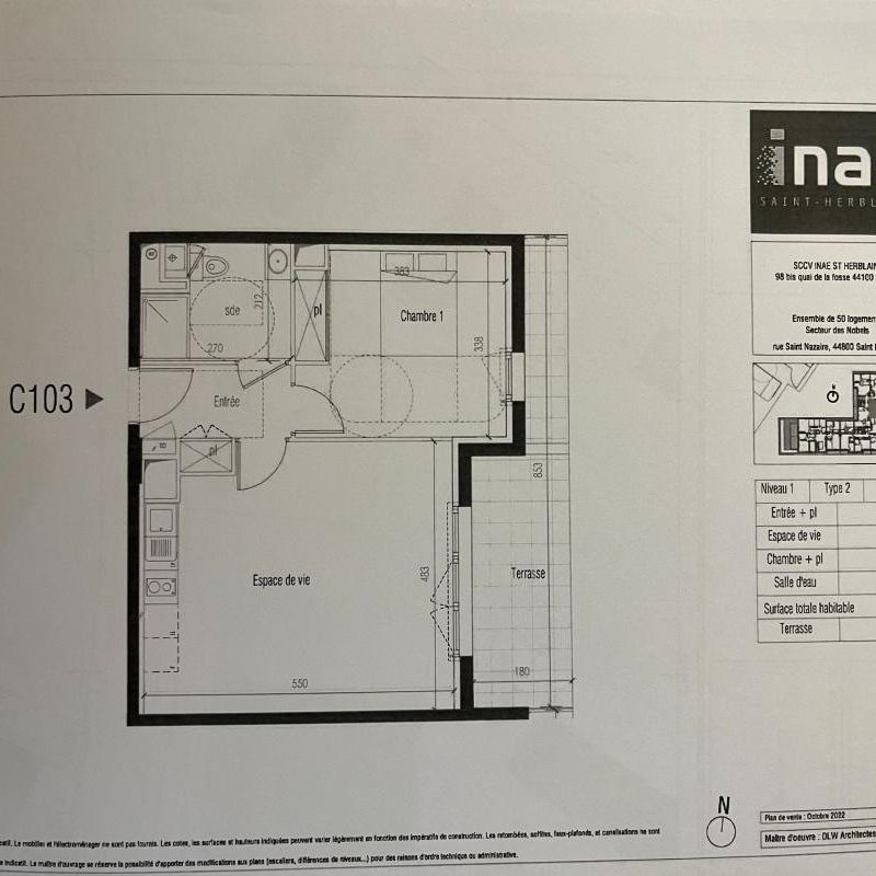 Location Appartement 2 pièces 46m² ST HERBLAIN 44800 - Photo 2