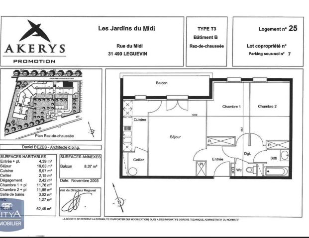 Appartement à louer 3 pièces 62.46m² - Photo 1