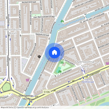 Overtoomse Sluis, 1054 TC, J.J. Cremerstraat, Amsterdam