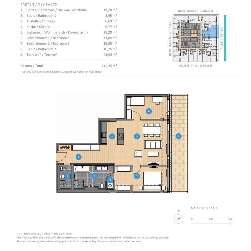 Extravagante 3-Zimmer-Wohnung mit Terrasse und EBK im OMNITURM - Photo 1