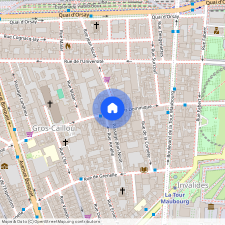 Passage Jean Nicot et rue Saint Dominique 75007 Paris (7e arrondissement)