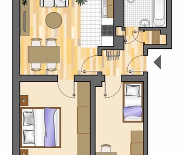 Bald frei! 2-Zimmer-Wohnung in ruhiger Lage in GE-Hassel - Photo 1