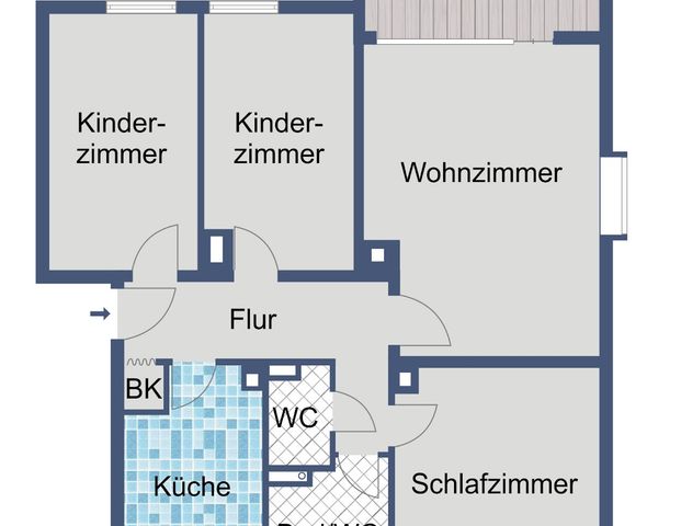 Gut geschnittene Familienwohnung - Foto 1