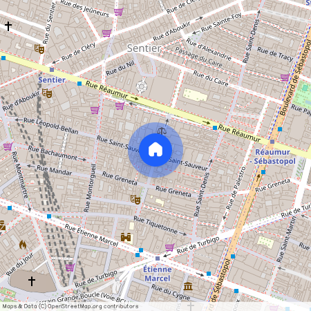 Rue Saint Sauveur et Rue Dussoubs 75002 Paris (2e arrondissement)