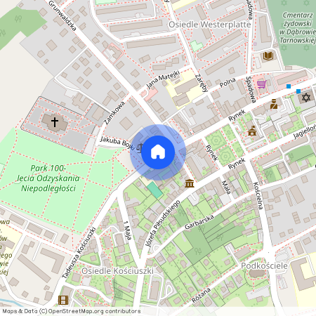 ul. Kościuszki, Dąbrowa Tarnowska, Dąbrowa Tarnowska, dąbrowski, małopolskie