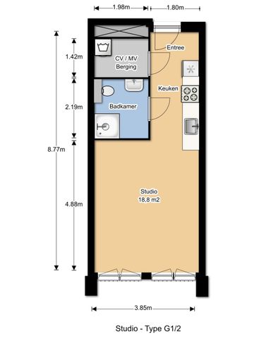 Te huur: Studio Oude Haagweg in Den Haag - Photo 4