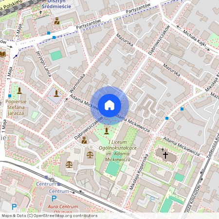 ul. Dąbrowszczaków, Śródmieście, Olsztyn, warmińsko-mazurskie