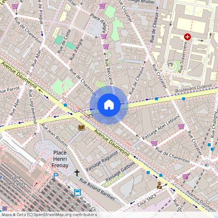 Rue de Charenton et Boulevard Diderot 75012 Paris (12e arrondissement)