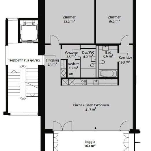 3.5 Zimmer, 111 m², 2. Stock - Foto 1