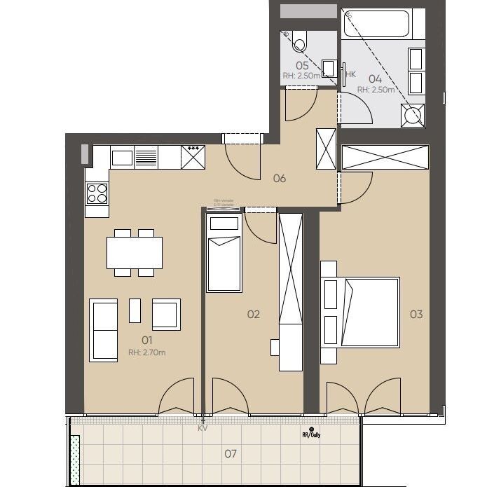 Neubauprojekt JOSEPH/Turm: Hochwertige 3-Zimmer-Wohnung mit Außenfläche - in 1090 Wien zu mieten - Foto 1