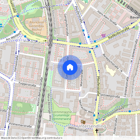 Kraelerstraße, 81373 München Sendling ca. 3, 5 km south-west of Munich-center