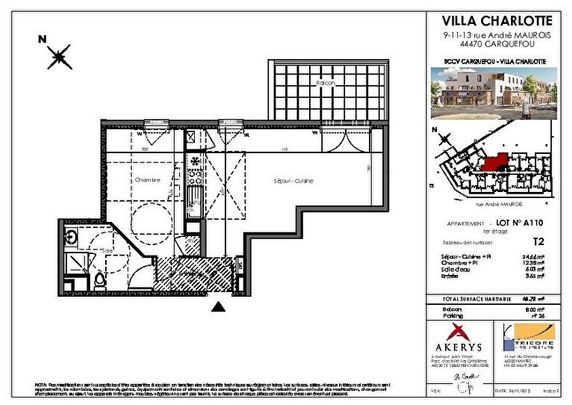 Location Appartement 2 pièces 46m² - Photo 1