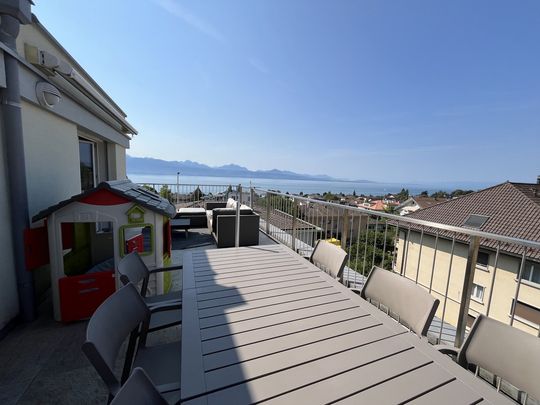 Bel appartement de 3,5 pièces en attique, vue lac à Pully - Foto 1