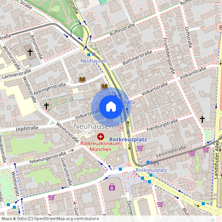 Volkartstraße, 80634 München Neuhausen ca. 3, 7 km north-west of Munich-center