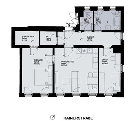 ERSTBEZUG nach Sanierung! Tolle 3-Zimmer-Wohnung mit voll ausgestatteter Küche im Zentrum von Linz zu vermieten! - Photo 2