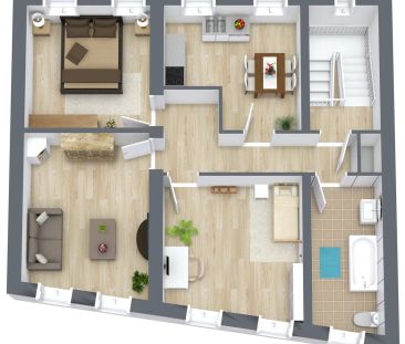 WG-geeignet: 3-Zimmer-Wohnung *Gartenmitbenutzung - Photo 1