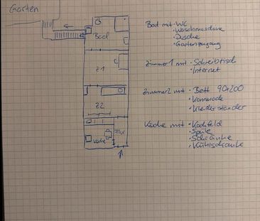 geräumige 2 Zimmer Wohnung mit Garten - Foto 1