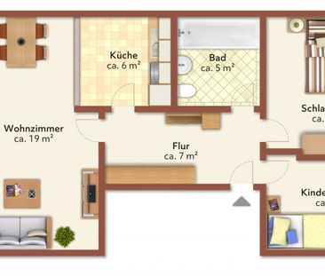 3 Raum-Wohnung mit Balkon - Foto 2