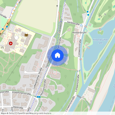 Heilmannstraße, 81479 München Solln ca. 6, 9 km south-west of Munich-center