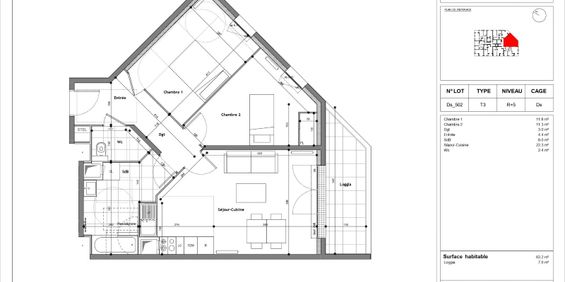 Location Appartement 3 pièces 63m² CHAMPS SUR MARNE 77420 - Photo 3