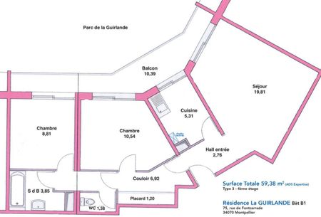 Location Appartement 2 pièces 59m² MONTPELLIER 34070 - Photo 3