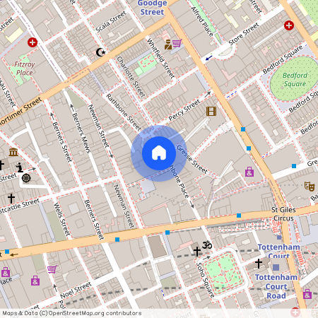 Rathbone Place, Fitzrovia, London, W1T