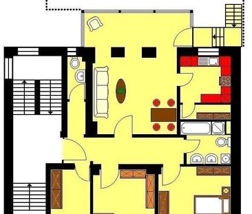 4-Raum-Wohnung mit Wintergarten, Gartenanteil und EinbaukÃ¼che - Foto 2