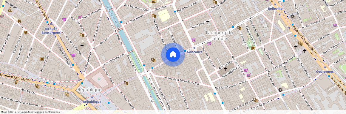 Rue du Faubourg du Temple, entre Quai de Jemmapes et Rue Parmentier 75011 Paris (11e arrondissement)