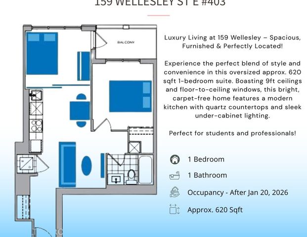 For Lease - 159 Wellesley Street Unit# 403, Toronto, Ontario - Photo 1